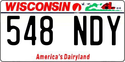 WI license plate 548NDY