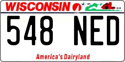 WI license plate 548NED