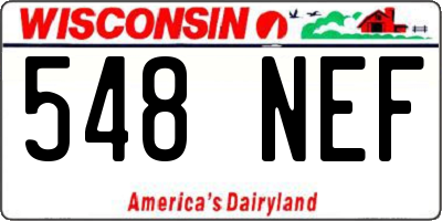 WI license plate 548NEF