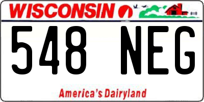 WI license plate 548NEG