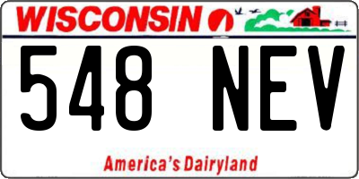 WI license plate 548NEV