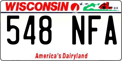 WI license plate 548NFA