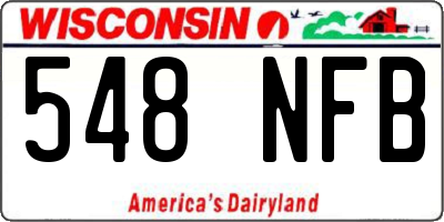 WI license plate 548NFB