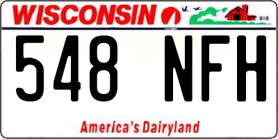 WI license plate 548NFH