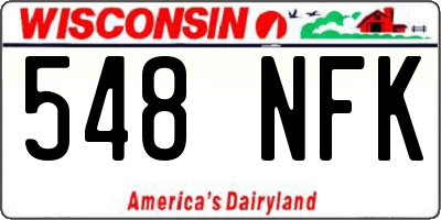 WI license plate 548NFK