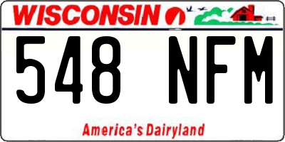 WI license plate 548NFM