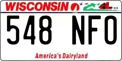 WI license plate 548NFO