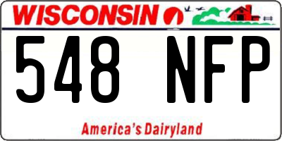 WI license plate 548NFP