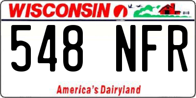 WI license plate 548NFR