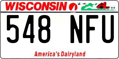 WI license plate 548NFU