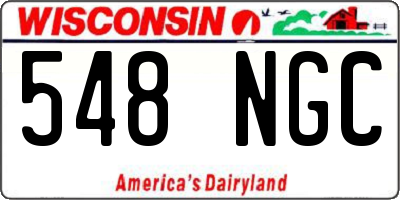 WI license plate 548NGC