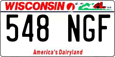 WI license plate 548NGF