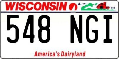 WI license plate 548NGI