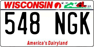 WI license plate 548NGK