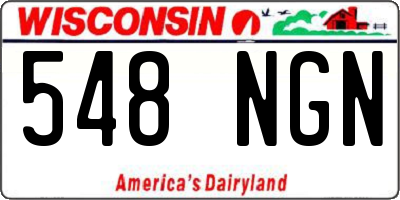 WI license plate 548NGN