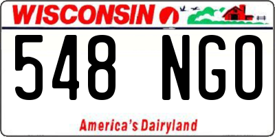 WI license plate 548NGO