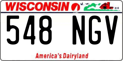 WI license plate 548NGV