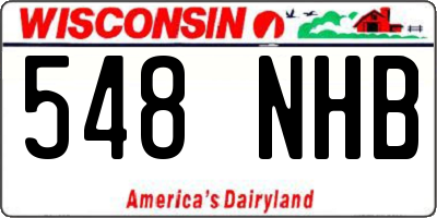 WI license plate 548NHB