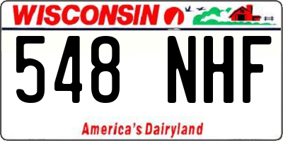 WI license plate 548NHF
