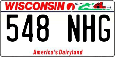 WI license plate 548NHG