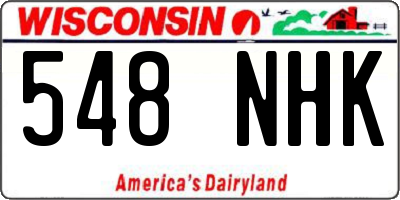 WI license plate 548NHK