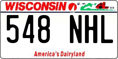 WI license plate 548NHL