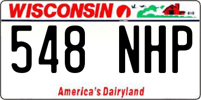 WI license plate 548NHP