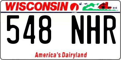 WI license plate 548NHR
