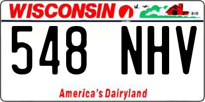 WI license plate 548NHV