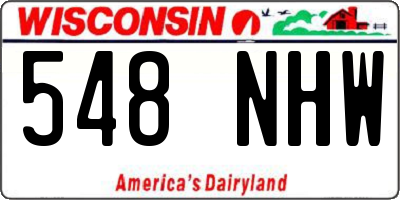 WI license plate 548NHW