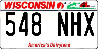 WI license plate 548NHX