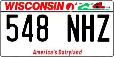WI license plate 548NHZ