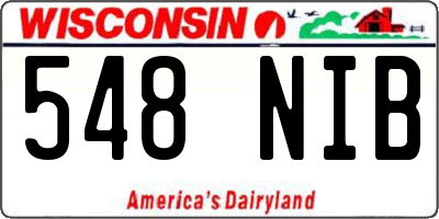 WI license plate 548NIB