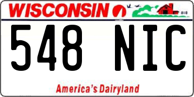 WI license plate 548NIC