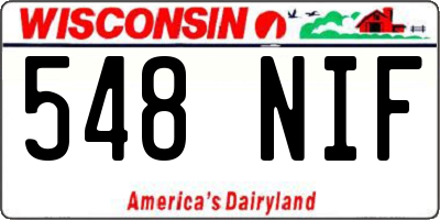 WI license plate 548NIF