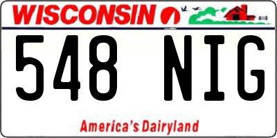 WI license plate 548NIG
