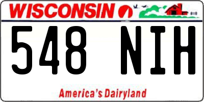 WI license plate 548NIH