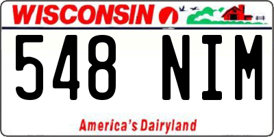 WI license plate 548NIM
