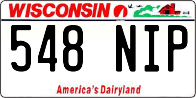 WI license plate 548NIP