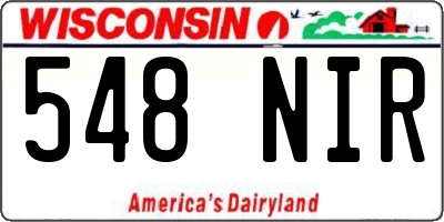 WI license plate 548NIR