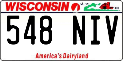 WI license plate 548NIV
