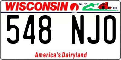 WI license plate 548NJO