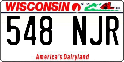 WI license plate 548NJR