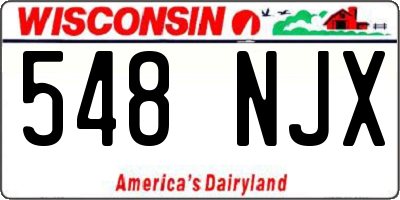 WI license plate 548NJX