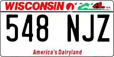 WI license plate 548NJZ