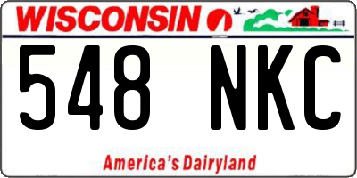 WI license plate 548NKC
