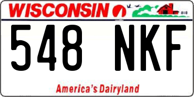 WI license plate 548NKF