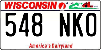 WI license plate 548NKO