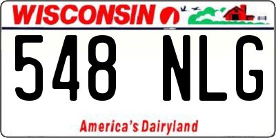 WI license plate 548NLG