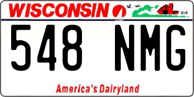 WI license plate 548NMG